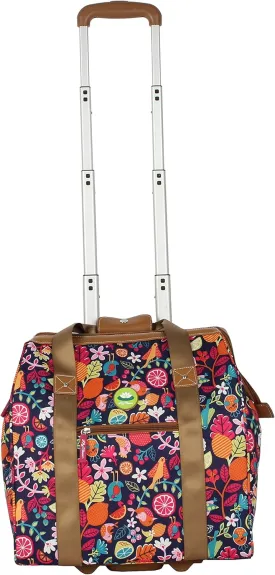 Lily Bloom Designer Under the Seat Tote Cabin Luggage Collection - 15 Inch Patterned Carry on Bag For Women - Lightweight Suitcase with 2 Rolling Spinner Wheels (Fruit Loops)