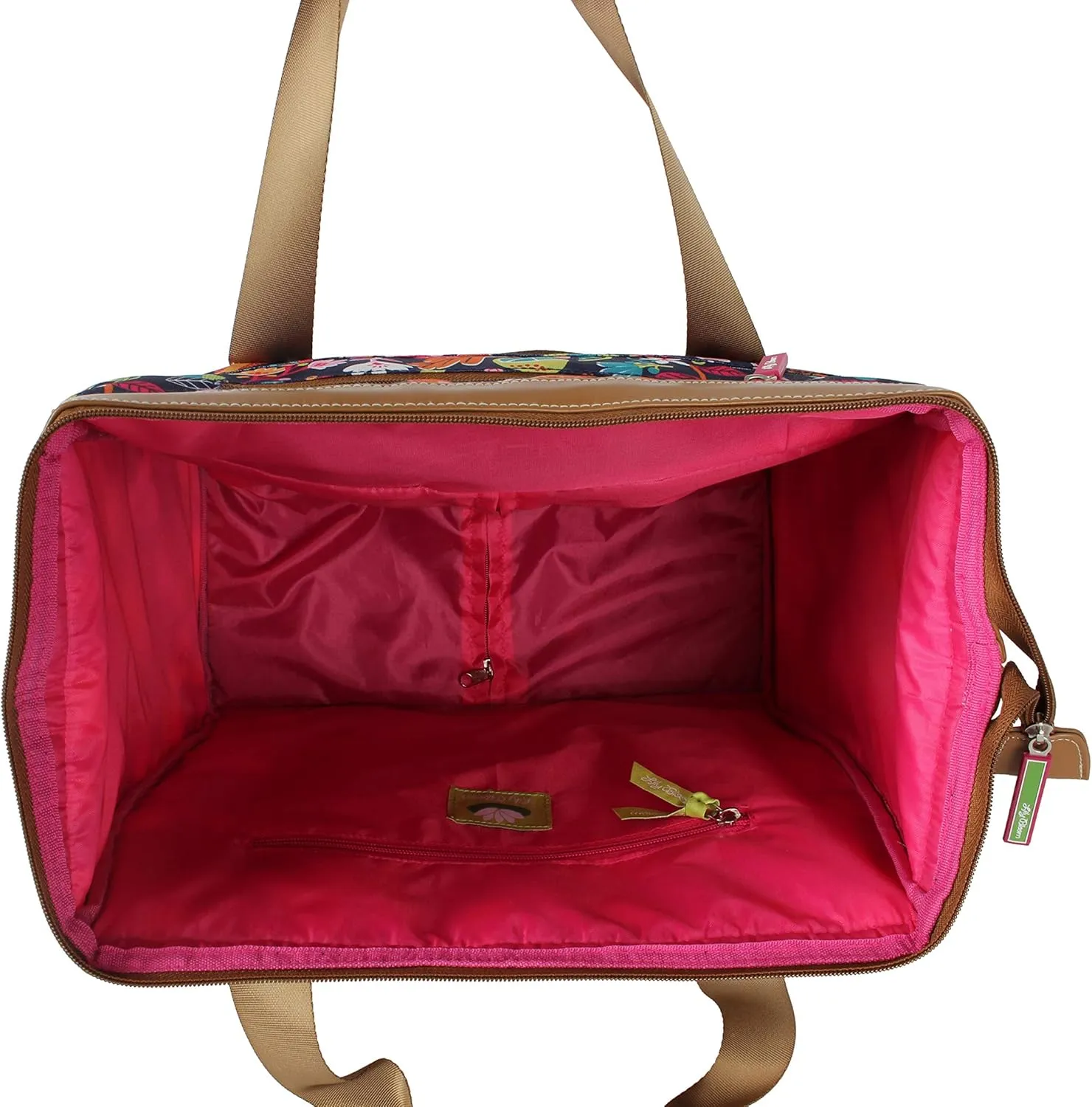 Lily Bloom Designer Under the Seat Tote Cabin Luggage Collection - 15 Inch Patterned Carry on Bag For Women - Lightweight Suitcase with 2 Rolling Spinner Wheels (Fruit Loops)