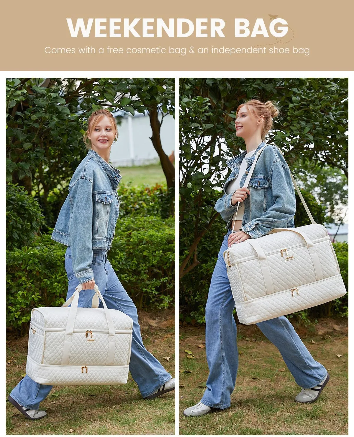 LOVEVOOK Large Travel Duffle Bag, Weekender Bags for Women With Shoe Compartment, Overnight Hospital Bag For Women Labor Delivery, Carry on Bag Personal Item Travel Bag, Yoga Gym Duffel Bag