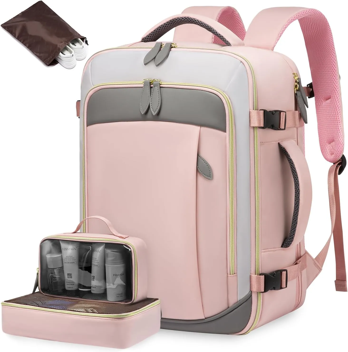 LOVEVOOK Travel Backpack for Women, 40L Carry On Backpack with 3 Packing Cubes,TSA Personal Item Travel Bag Airline Approved, Water Resistant Weekender Overnight Luggage Daypack, Fits 17 Inch Laptop