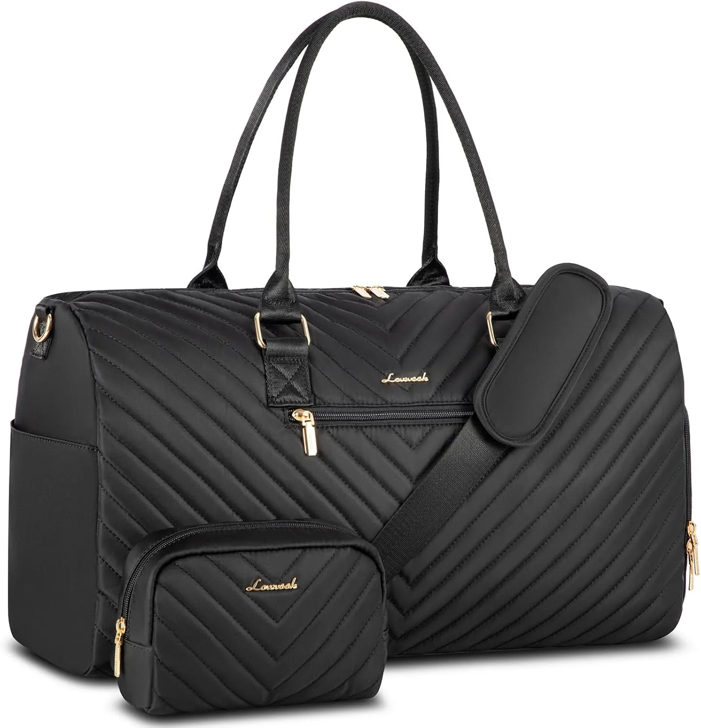LOVEVOOK Travel Duffle Bag, Weekender Bag for Women with Toiletry Bag, Carry on Overnight Bag with Shoe Compartment, Gym Duffel Bag with Wet Pocket, Mommy Hospital Bags for Labor and Delivery
