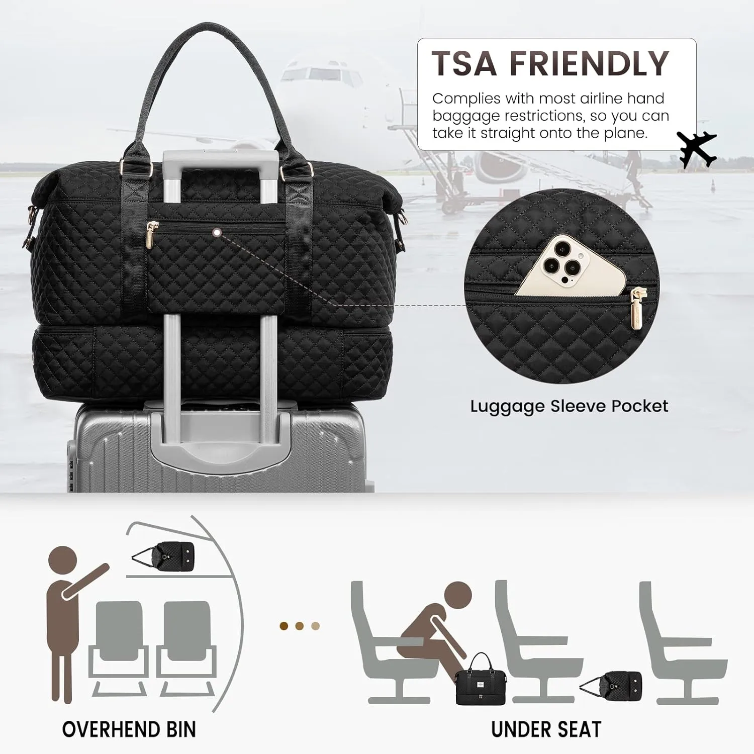 LOVEVOOK Travel Duffle Bag,Weekender Bags for Women with Shoe CompartmentCarry on Overnight Bag with Toiletry Bag,Gym Duffel Bag with Wet Pocket, Hospital Bags for Labor and Delivery