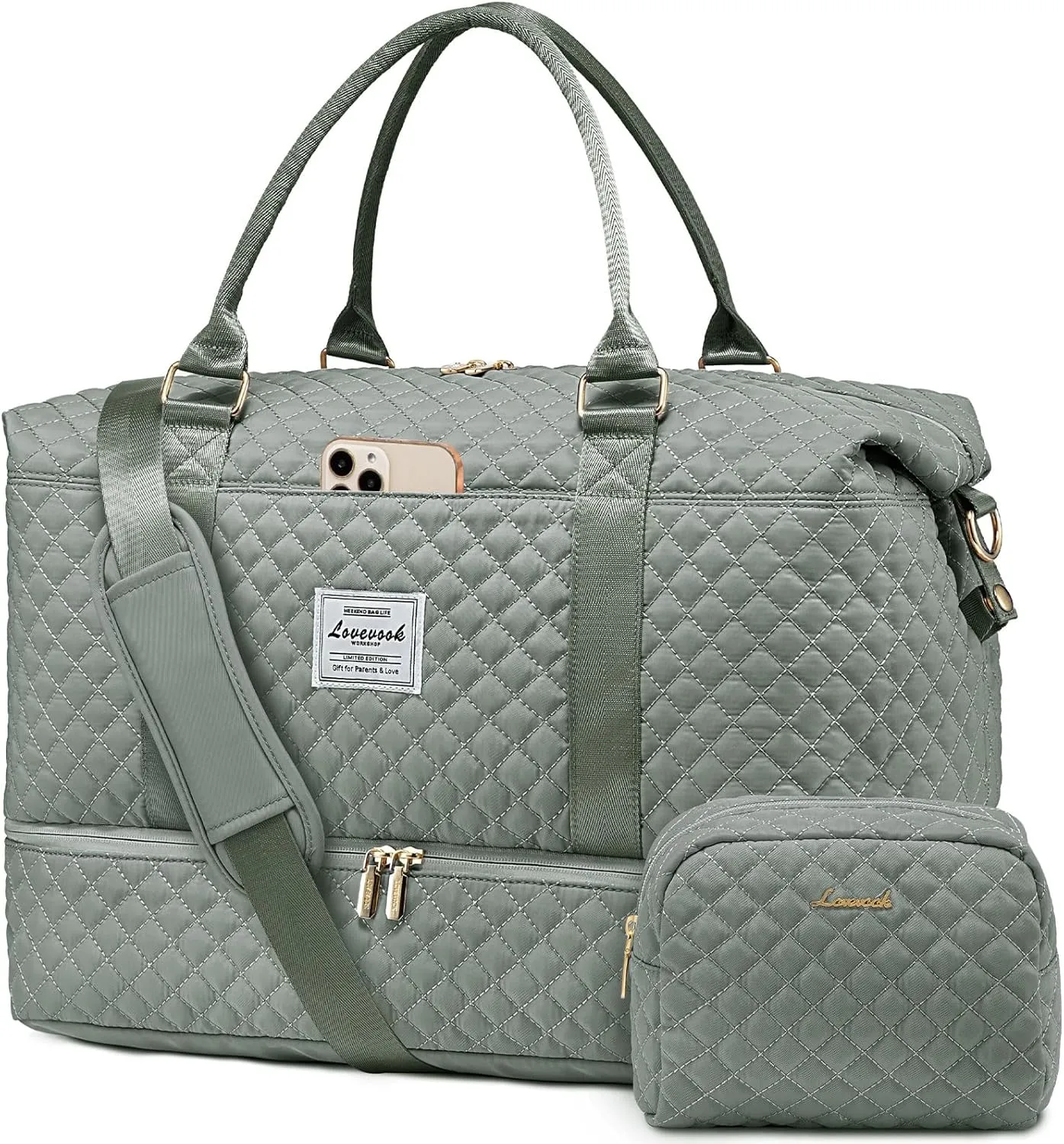 LOVEVOOK Travel Duffle Bag,Weekender Bags for Women with Shoe CompartmentCarry on Overnight Bag with Toiletry Bag,Gym Duffel Bag with Wet Pocket, Hospital Bags for Labor and Delivery