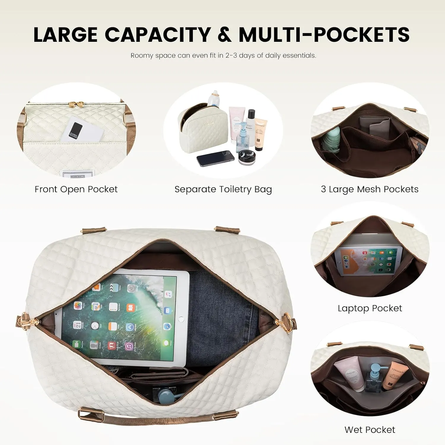 LOVEVOOK Travel Duffle Bag,Weekender Bags for Women with Shoe CompartmentCarry on Overnight Bag with Toiletry Bag,Gym Duffel Bag with Wet Pocket, Hospital Bags for Labor and Delivery