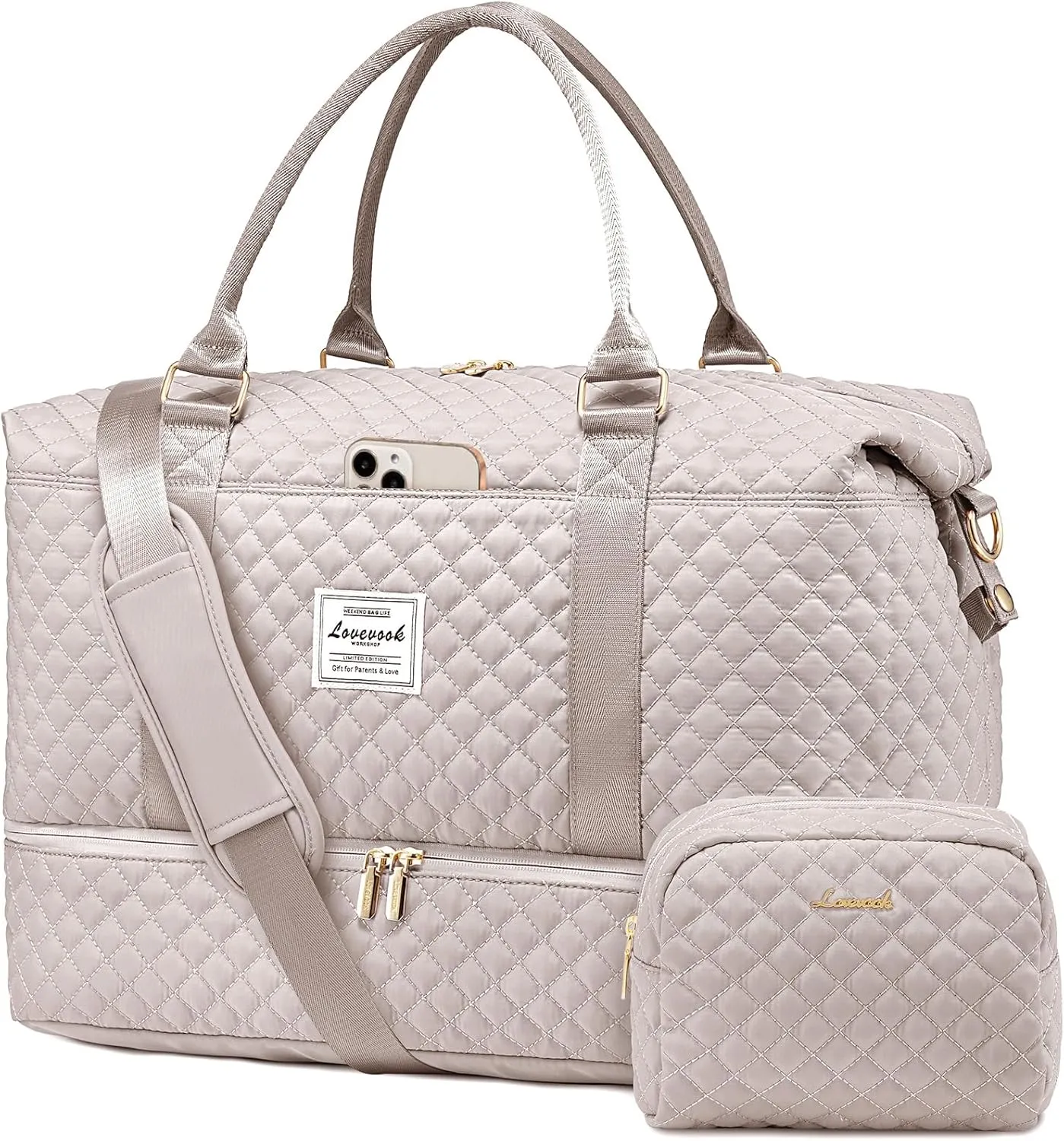 LOVEVOOK Travel Duffle Bag,Weekender Bags for Women with Shoe CompartmentCarry on Overnight Bag with Toiletry Bag,Gym Duffel Bag with Wet Pocket, Hospital Bags for Labor and Delivery