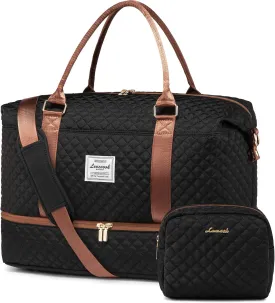 LOVEVOOK Travel Duffle Bag,Weekender Bags for Women with Shoe CompartmentCarry on Overnight Bag with Toiletry Bag,Gym Duffel Bag with Wet Pocket, Hospital Bags for Labor and Delivery