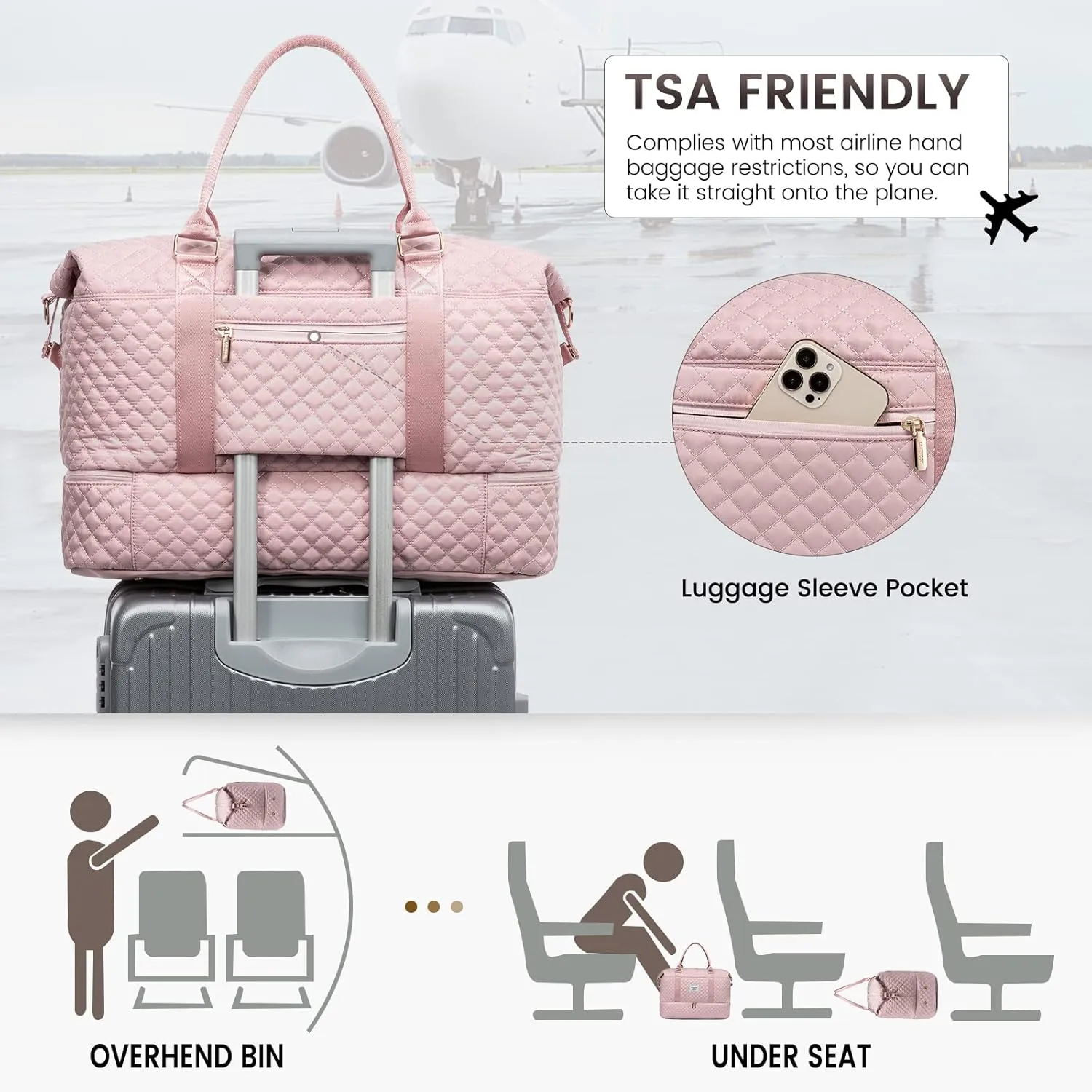 LOVEVOOK Travel Duffle Bag,Weekender Bags for Women with Shoe CompartmentCarry on Overnight Bag with Toiletry Bag,Gym Duffel Bag with Wet Pocket, Hospital Bags for Labor and Delivery