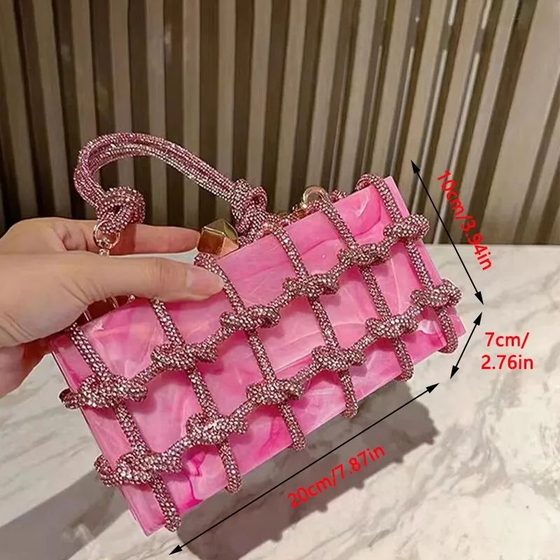 Luxury Rhinestone Marble Bag