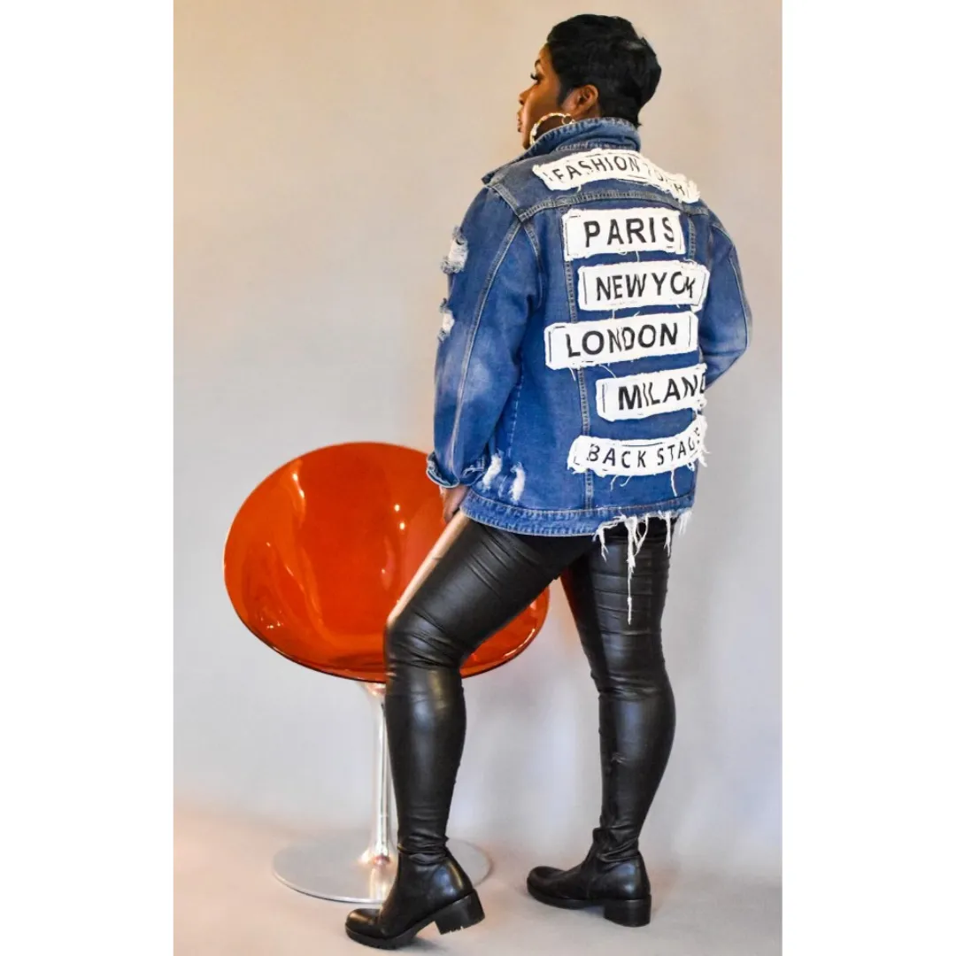 Major Cities Denim Jacket- CURVY