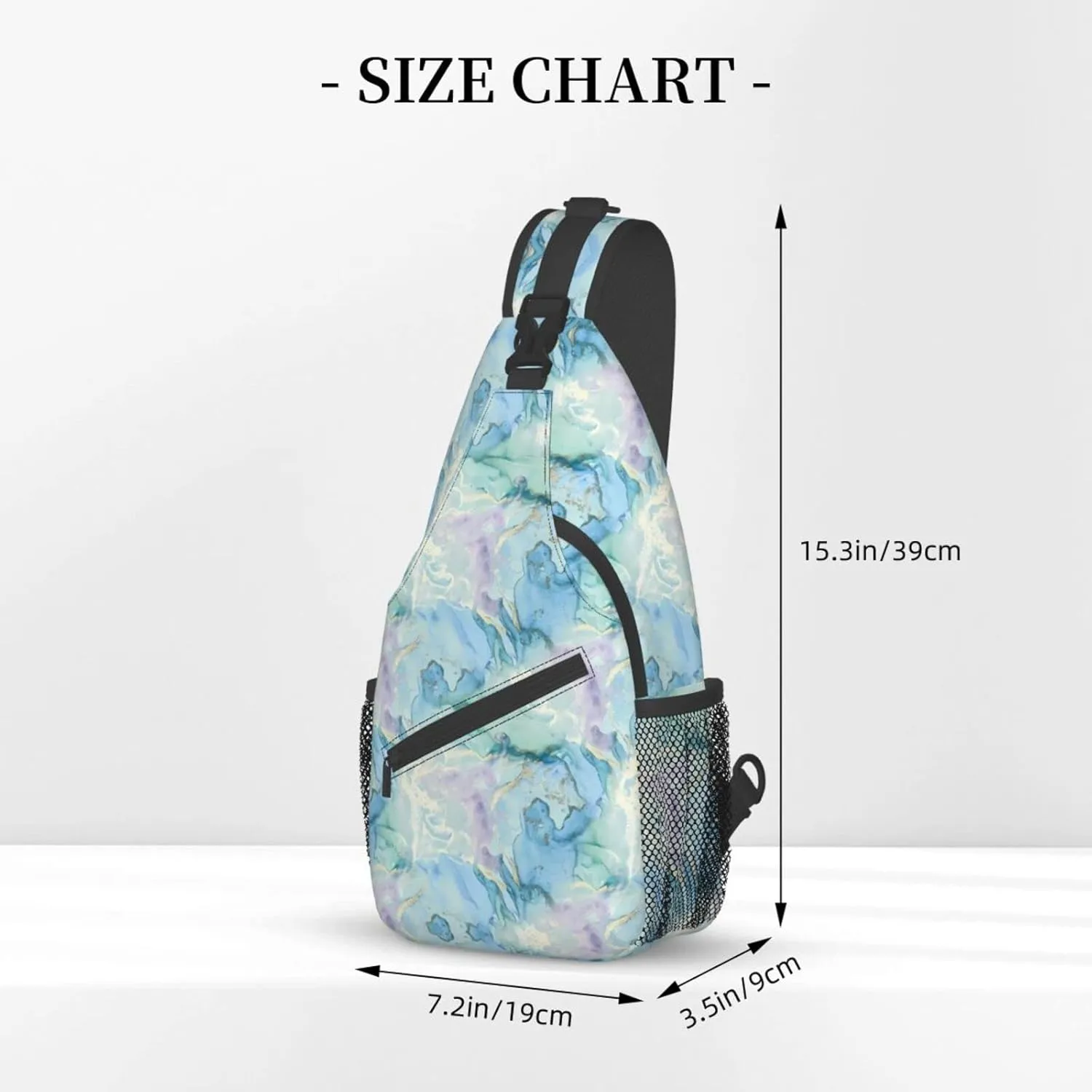Marble Blue Sling Bag Crossbody Backpack Hiking Travel Daypack Chest Bag Lightweight Shoulder Bag For Women Men