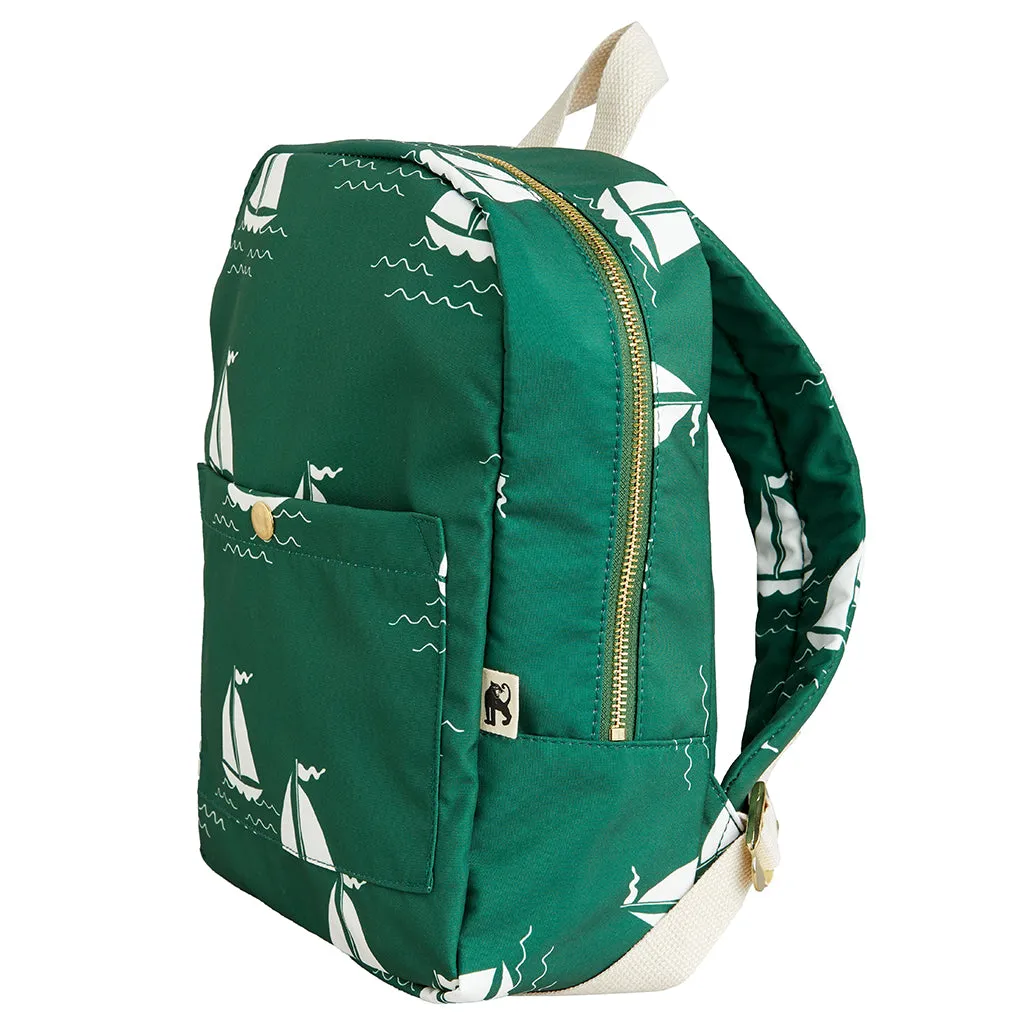 Mini Rodini Sailing Boats Backpack Green
