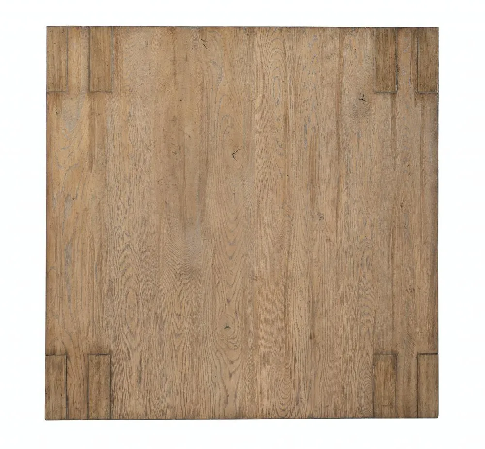 Modern Chunky Square Cocktail Table Solid Mindi Wood Natural Finish 42 inch