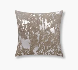 Natural Leather Hide Beige pillow 18 x 18