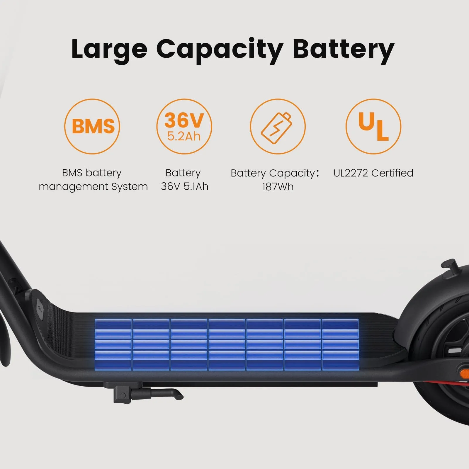NAVEE V25 Pro Electric Scooter w/15.5 mi Max Operating Range & 18.6 mph Max Speed - Black