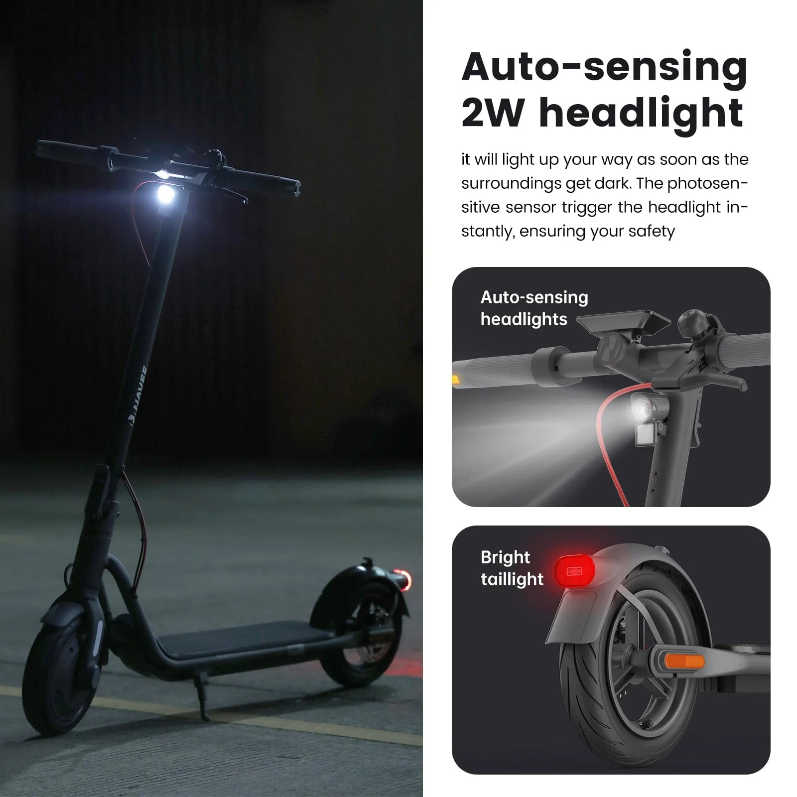 NAVEE V25 Pro Electric Scooter w/15.5 mi Max Operating Range & 18.6 mph Max Speed - Black