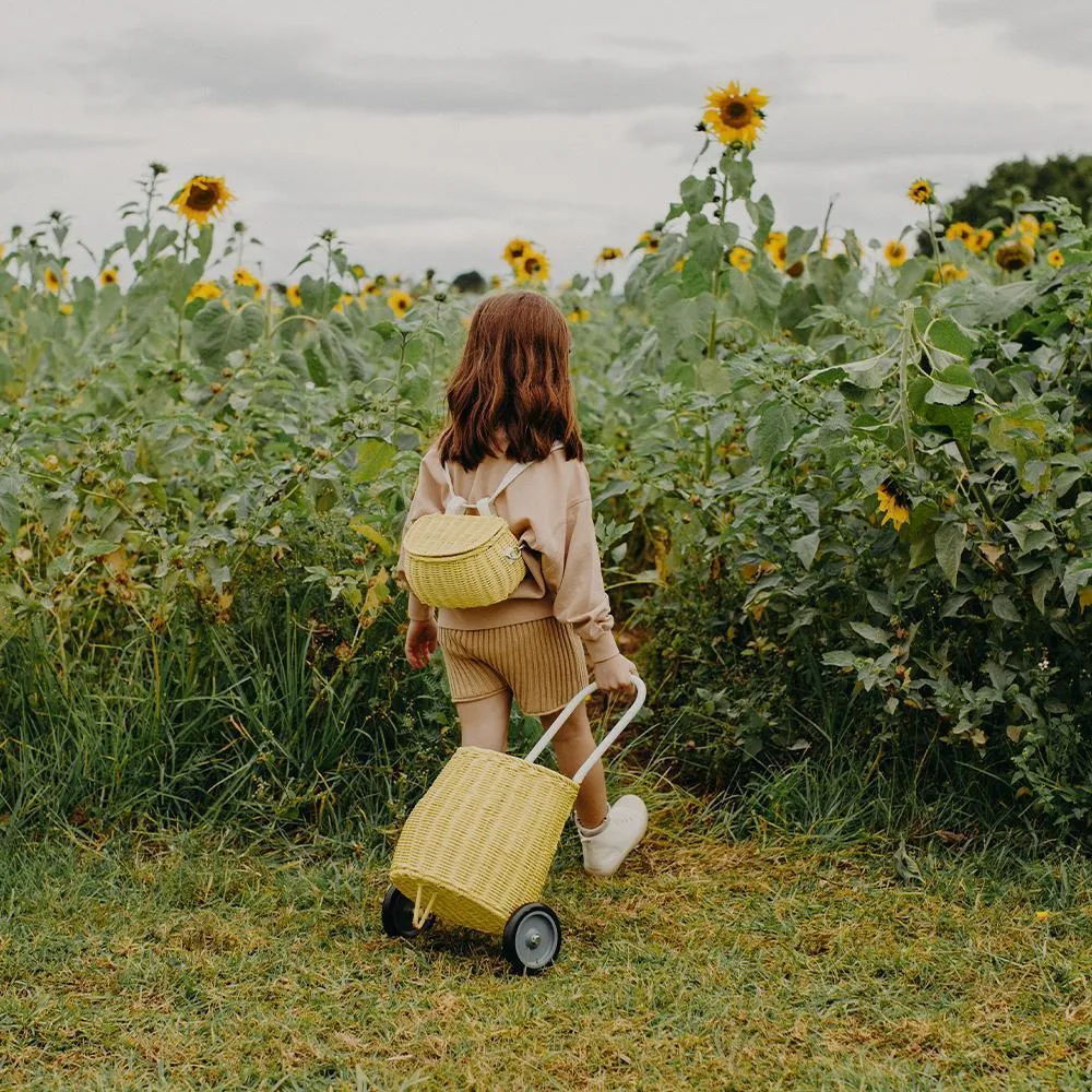 Olli Ella Mini Chari Rattan Bag - Lemon