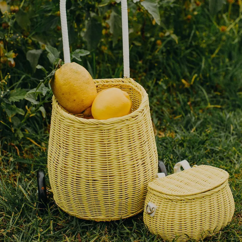 Olli Ella Mini Chari Rattan Bag - Lemon