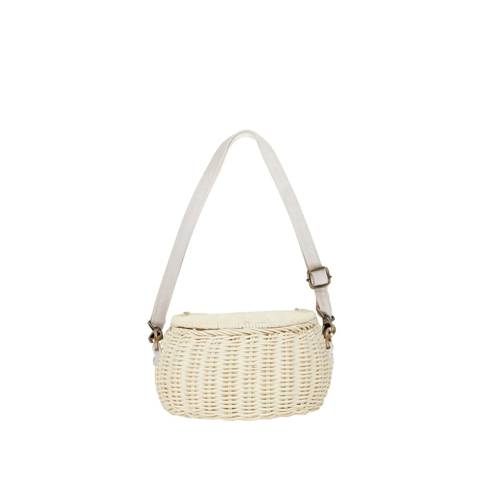 Olli Ella Mini Rattan Chari Bag - Chalk