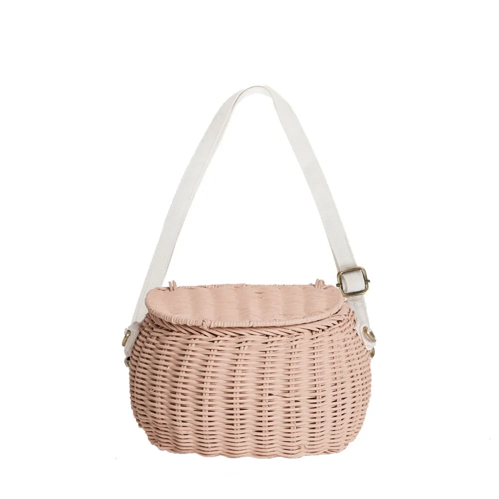 Olli Ella Mini Rattan Chari Bag - Rose