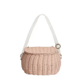 Olli Ella Mini Rattan Chari Bag - Rose