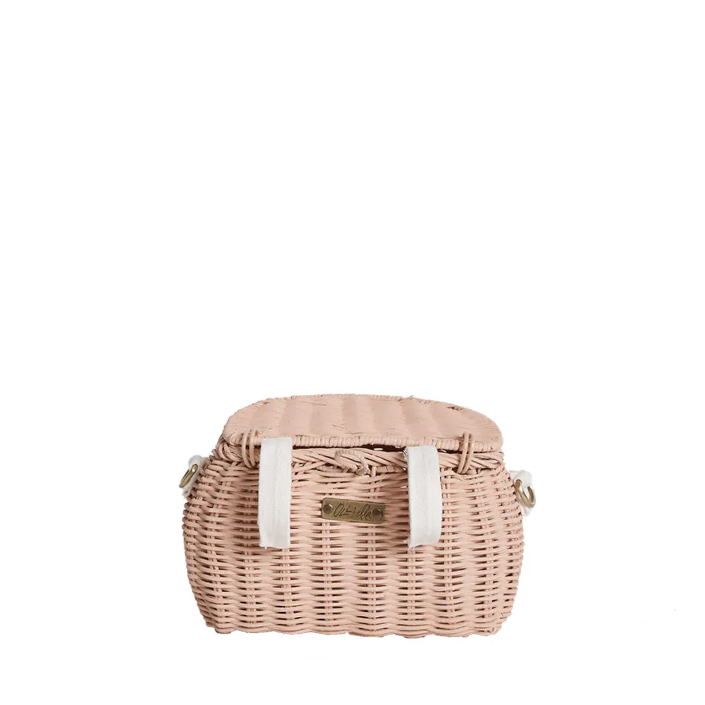 Olli Ella Mini Rattan Chari Bag - Rose