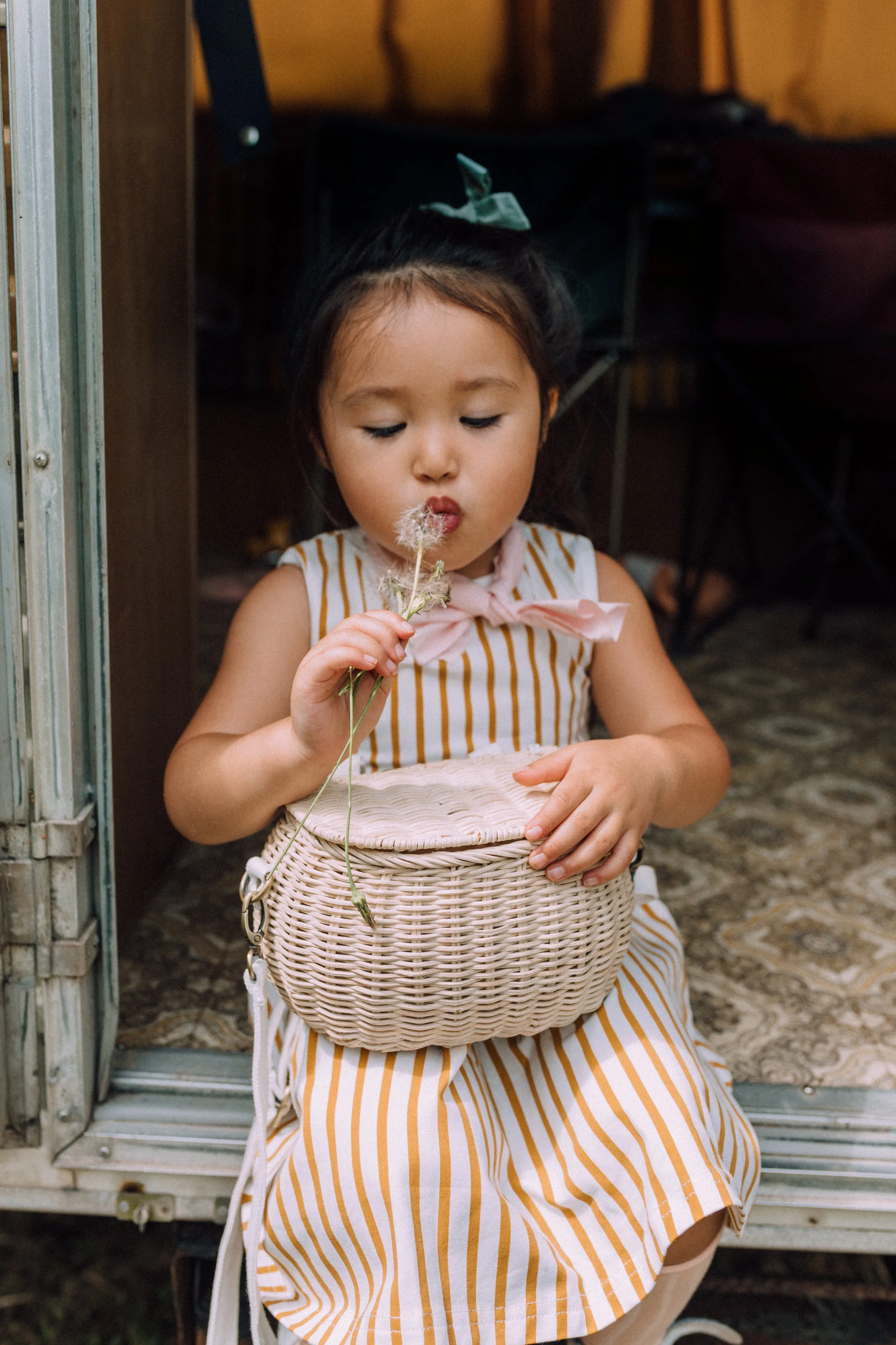 Olli Ella Mini Rattan Chari Bag - Straw