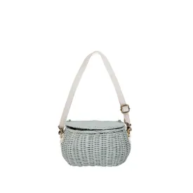 Olli Ella Mini Rattan Chari Bag - Vintage Blue