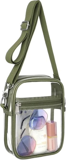 PACKISM Clear Bag for Stadium Events - Clear Purses for Women Stadium Crossbody Messenger Bag for Concerts Sporting Events