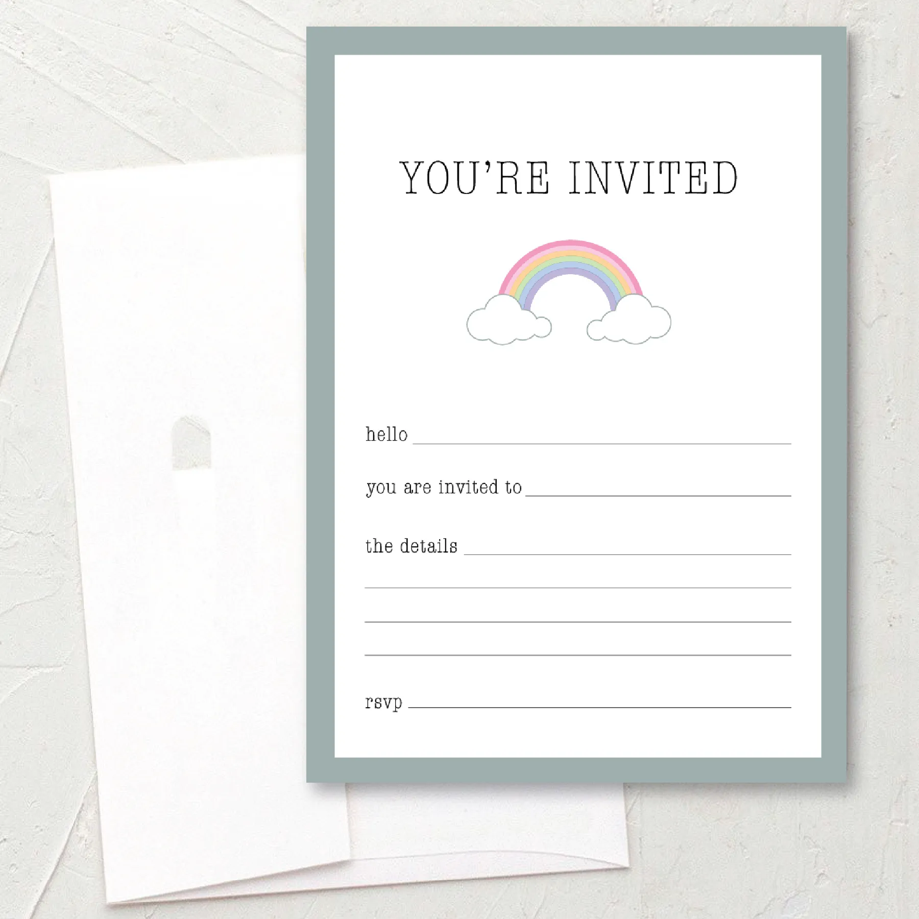 Party Invitations - You're Invited Rainbow