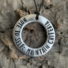 pendant - maintain criteria
