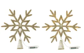 Plastic & Metal LED Snowflake Tree Topper