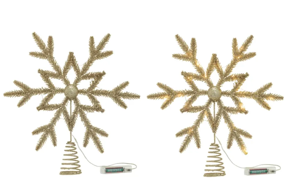 Plastic & Metal LED Snowflake Tree Topper