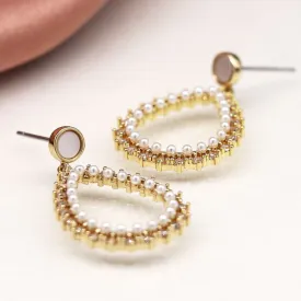 PoM Faux Gold & Pearl Teardrop Earrings