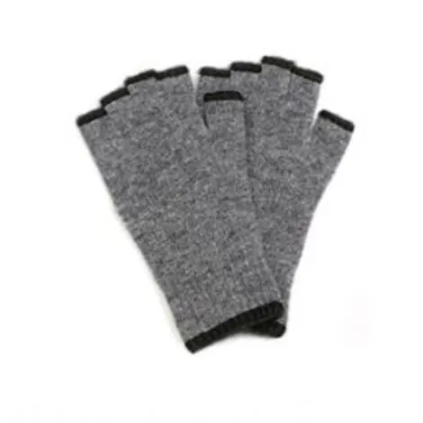 POM Mens Grey Marl Recycled Yarn/Wool Blend Fingerless Gloves