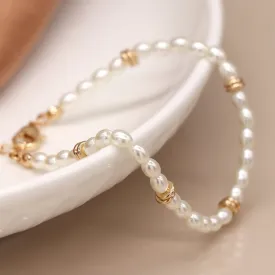 PoM Seed Pearl & Gold Spacer Bead Bracelet
