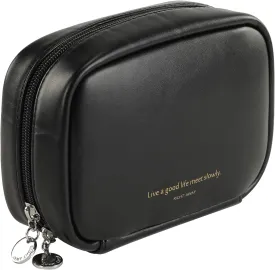 RIGHT AWAY Makeup Bag,Travel Cosmetic Bag Organizer with Zipper,Waterproof Toiletry Bags Makeup Pouch for Purse, Small Make Up Bag &Cases with Compartments for Women GirlsBlack