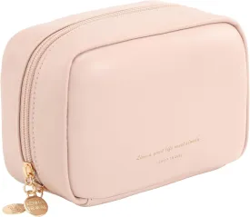 RIGHT AWAY Makeup Bag,Travel Cosmetic Bag Organizer with Zipper,Waterproof Toiletry Bags Makeup Pouch for Purse, Small Make Up Bag &Cases with Compartments for Women GirlsPink