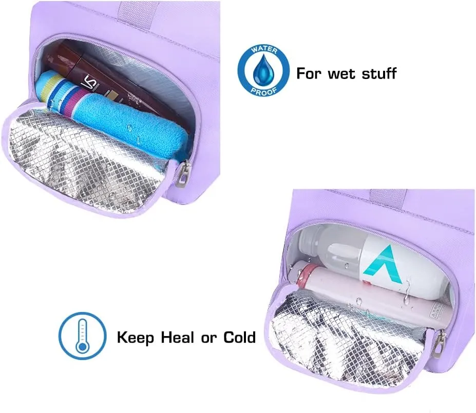 ROTOT Gym Duffel Bag, Gym Bag with Waterproof Shoe Pouch, Weekend Travel Bag with a Water-resistant Insulated Pocket