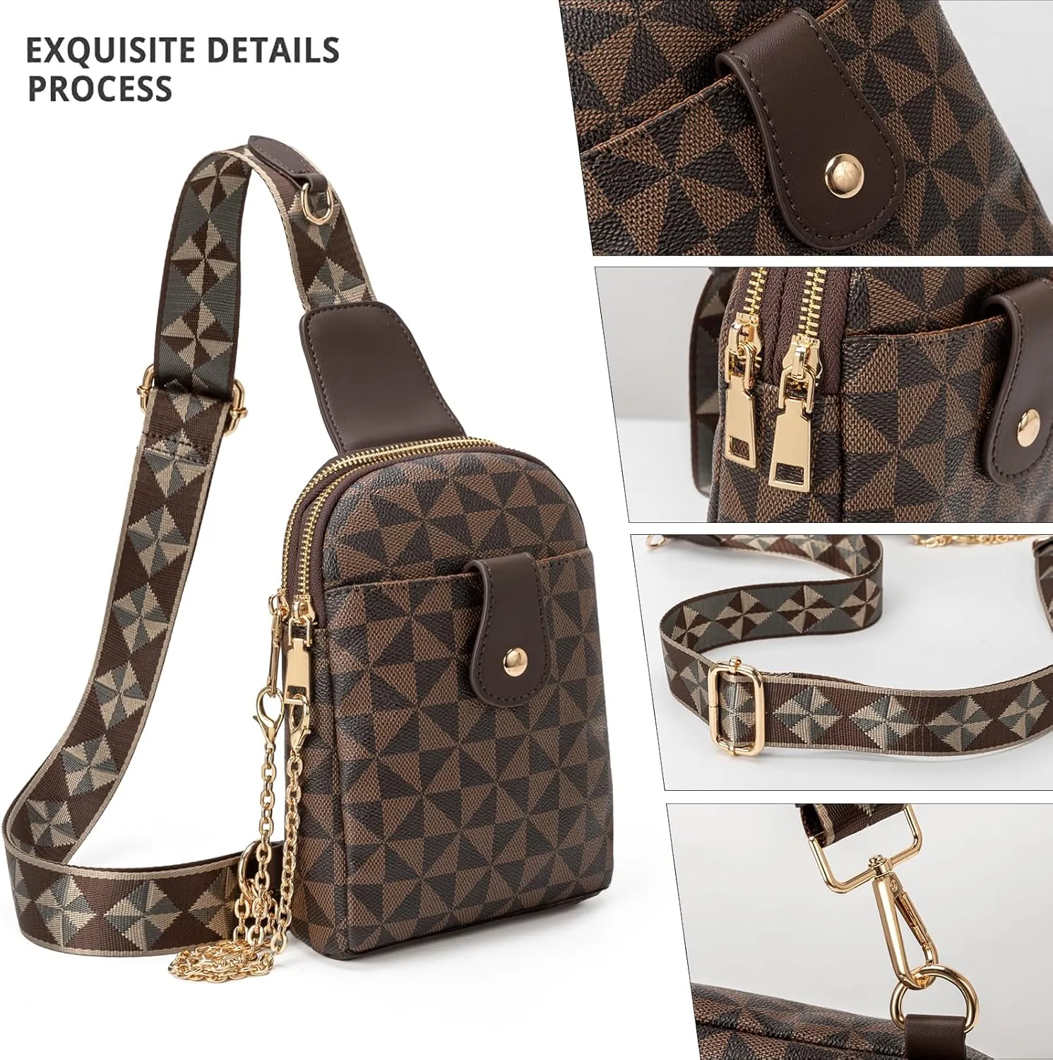 Sling Bag for Women, Crossbody Fanny Pack - Lightweight Chest Bag for Travel, Adjustable Strap & Hidden Pocket
