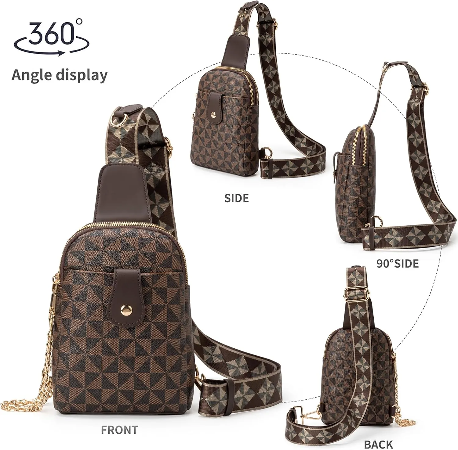 Sling Bag for Women, Crossbody Fanny Pack - Lightweight Chest Bag for Travel, Adjustable Strap & Hidden Pocket
