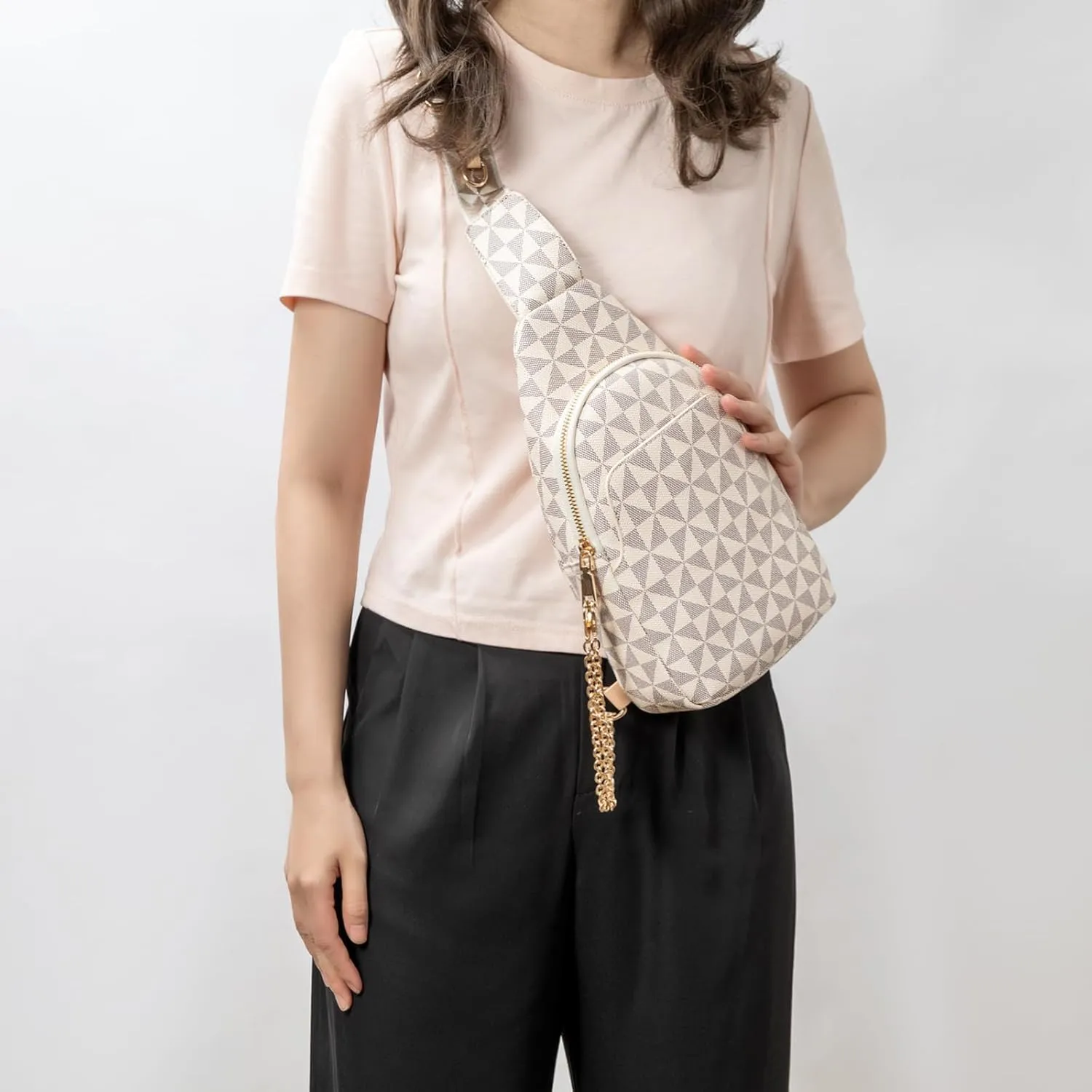 Sling Bag for Women, Crossbody Fanny Pack - Lightweight Chest Bag for Travel, Adjustable Strap & Hidden Pocket