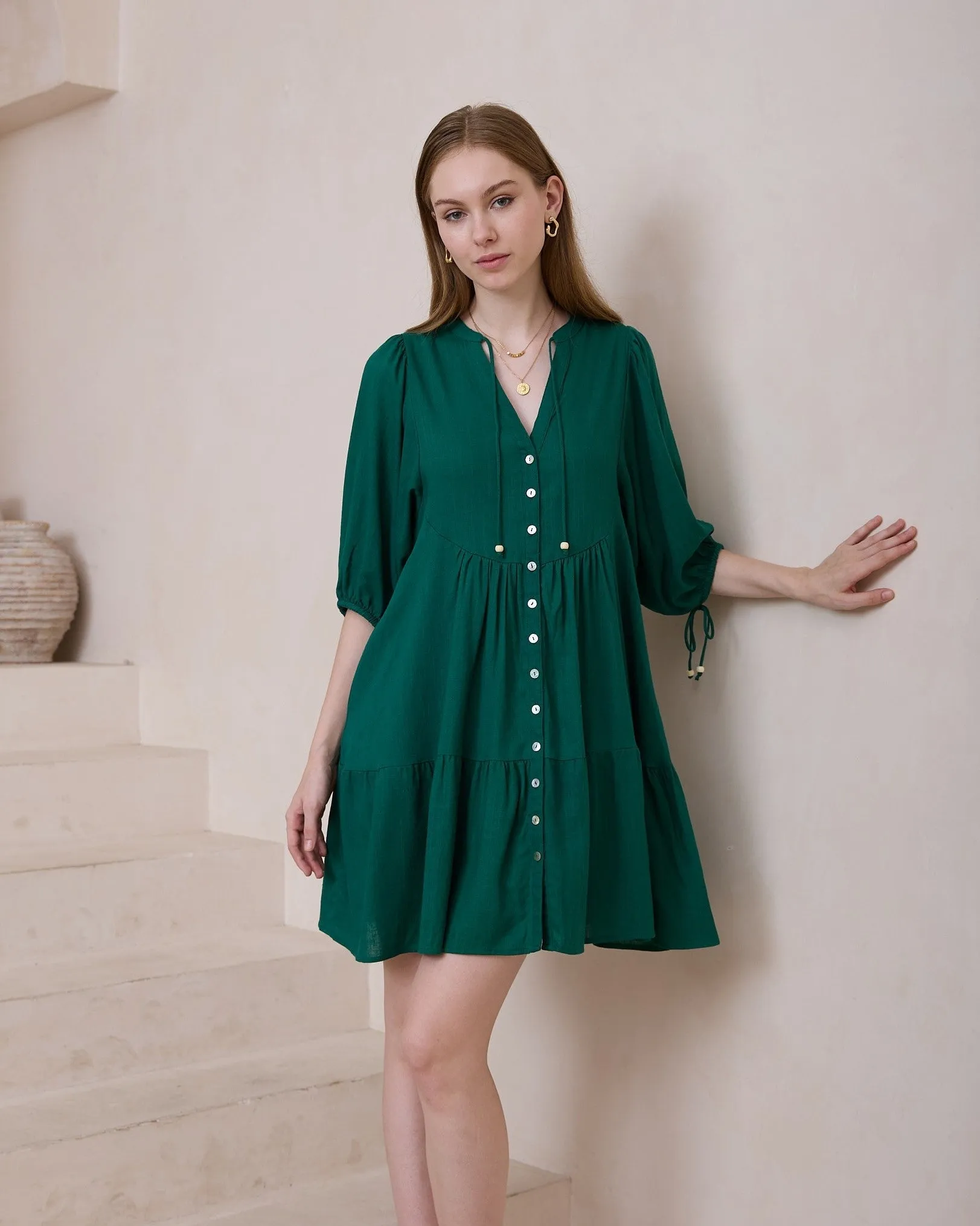 Spirit Short Dress - Amazon Green