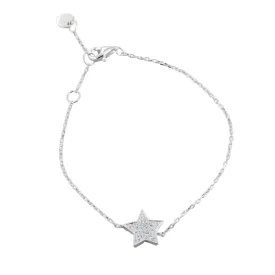 Sterling Silver Edged CZ Star Bracelet