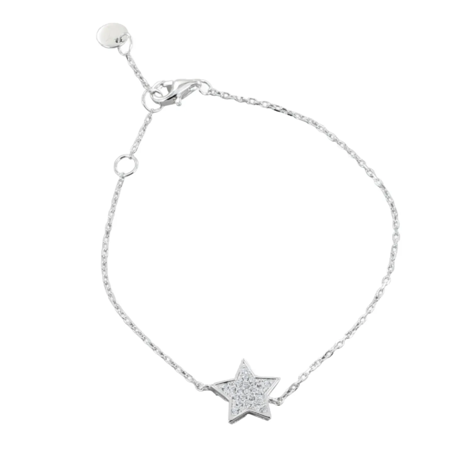 Sterling Silver Edged CZ Star Bracelet