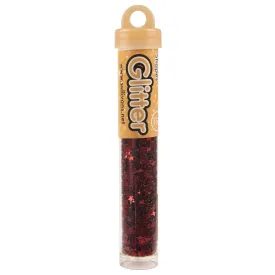 Sullivans Star Shape Glitter, Red- 15g