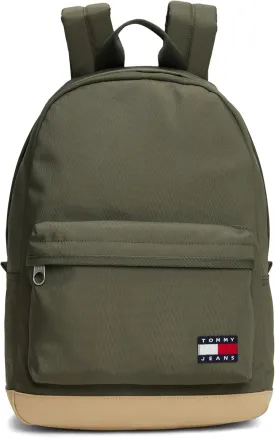 Tommy Jeans Men's Essential Daily Backpack with Laptop Sleeve, Pewter Green, One Size