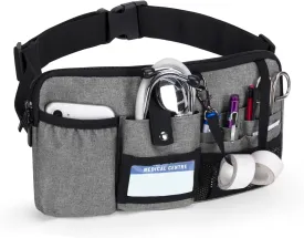 Trunab Utility Nurse Fanny Pack with 12 Essential Tool Pockets, Tape Holder, Adjustable Waist Belt, Medical Organizer Pouch for Nurse, Doctor Grey
