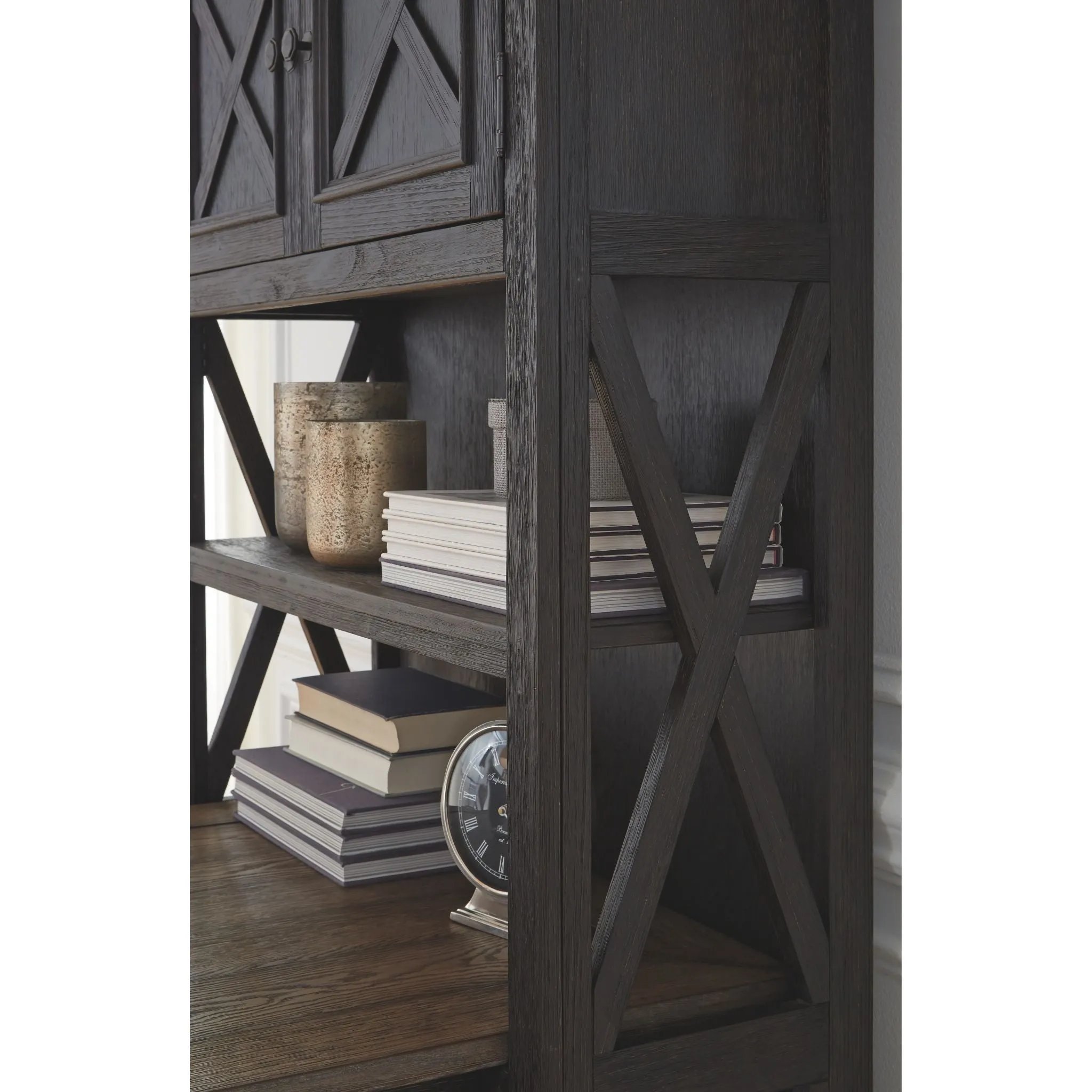 Tyler Creek 2 Piece Home Office Package - Grayish Brown/Black