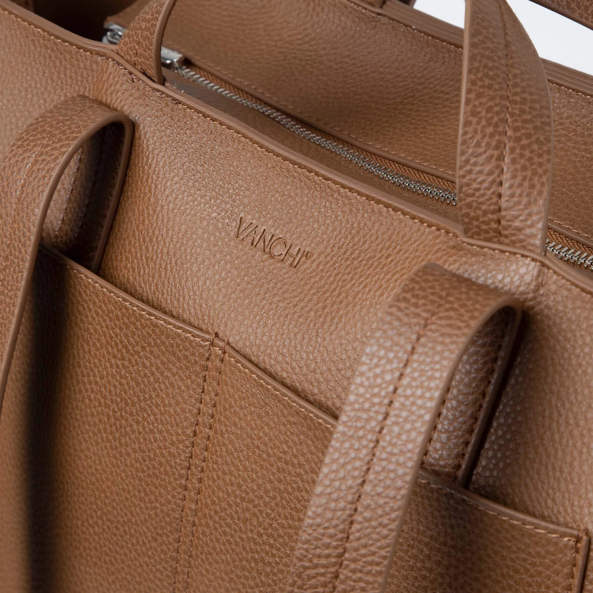VANCHI Ida Tote   Organiser - Tan