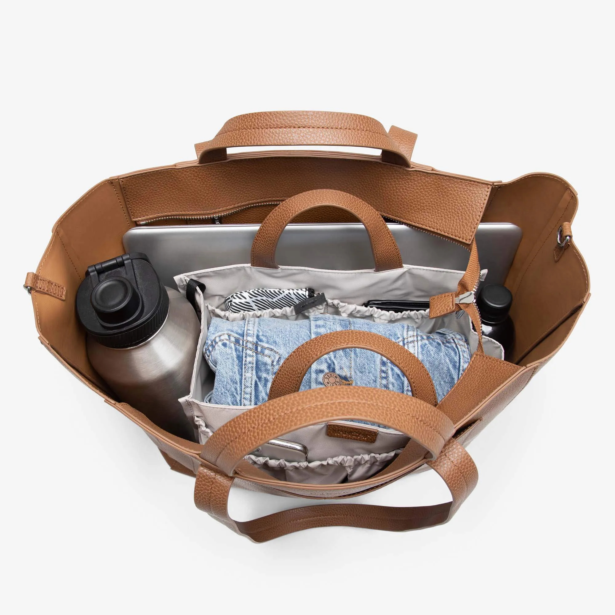 VANCHI Ida Tote   Organiser - Tan